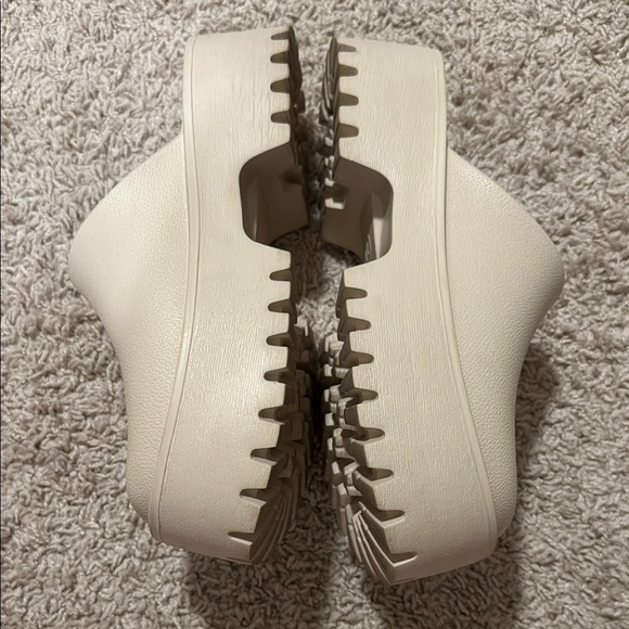 Cream Platform Clogs - Picture 4 of 6